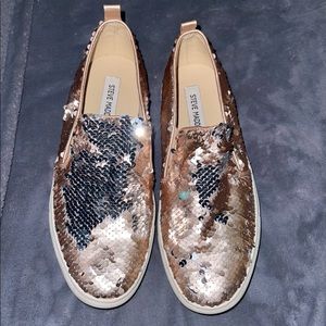 Steve Madden sequin slip on shoes sz 7.5